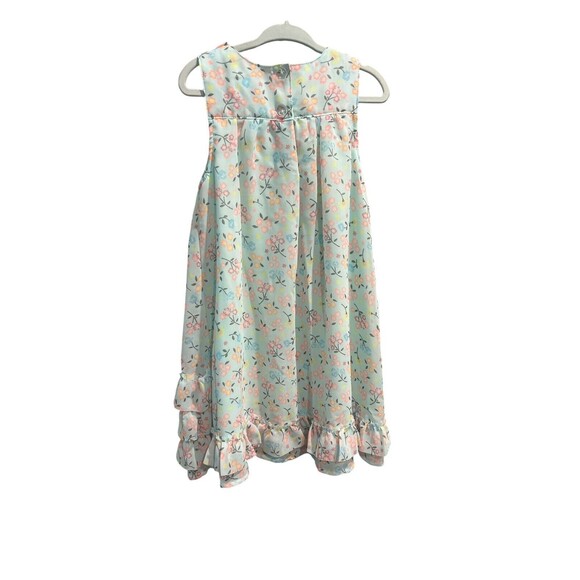 blueberi boulevard Girls Pastel Floral Ruffle Trim Swing Dress Size 5 - Picture 2 of 4